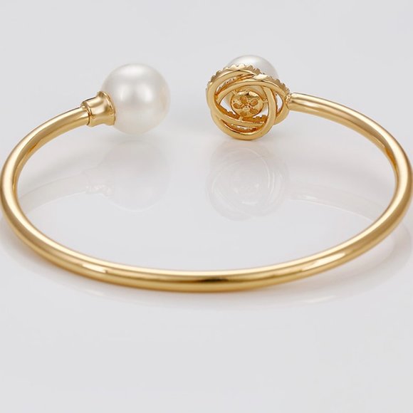 Beautiful Pearl 18KGP Bangle Bracelet - Picture 6 of 9